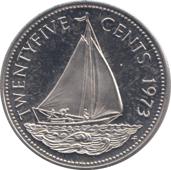 1973 25 CENTS BAHAMAS ( PROOF ) - WORLD COINS - Cambridgeshire Coins
