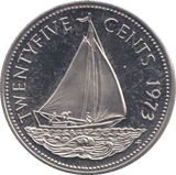 1973 25 CENTS BAHAMAS ( PROOF ) - WORLD COINS - Cambridgeshire Coins