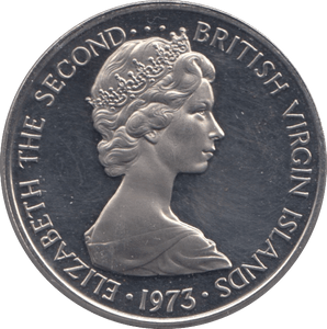 1973 25 CENTS BRITISH VIRGIN ISLANDS (PROOF) - SILVER WORLD COINS - Cambridgeshire Coins