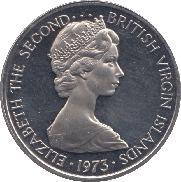 1973 25 CENTS BRITISH VIRGIN ISLANDS (PROOF) - SILVER WORLD COINS - Cambridgeshire Coins