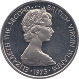 1973 25 CENTS BRITISH VIRGIN ISLANDS (PROOF) - SILVER WORLD COINS - Cambridgeshire Coins