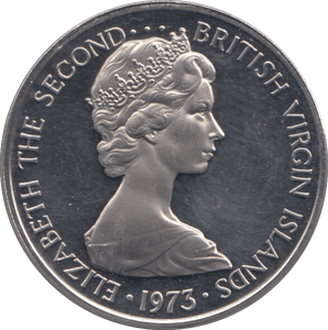 1973 25 CENTS BRITISH VIRGIN ISLANDS (PROOF) - SILVER WORLD COINS - Cambridgeshire Coins