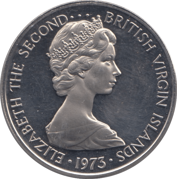 1973 25 CENTS BRITISH VIRGIN ISLANDS (PROOF) - SILVER WORLD COINS - Cambridgeshire Coins