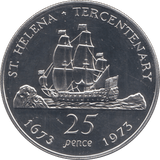 1973 25 PENCE ST. HELENA SILVER 2 - SILVER WORLD COINS - Cambridgeshire Coins