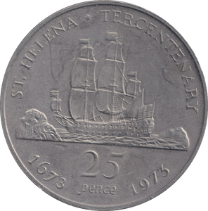 1973 25 PENCE ST.HELENA - WORLD COINS - Cambridgeshire Coins