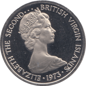 1973 5 CENTS BRITISH VIRGIN ISLANDS (PROOF) - SILVER WORLD COINS - Cambridgeshire Coins