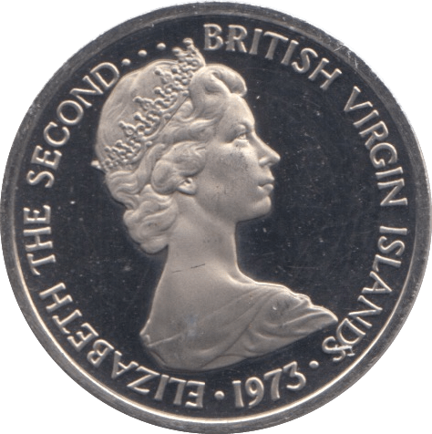 1973 5 CENTS BRITISH VIRGIN ISLANDS (PROOF) - SILVER WORLD COINS - Cambridgeshire Coins