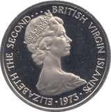 1973 5 CENTS BRITISH VIRGIN ISLANDS (PROOF) - SILVER WORLD COINS - Cambridgeshire Coins
