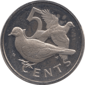 1973 5 CENTS BRITISH VIRGIN ISLANDS (PROOF) - SILVER WORLD COINS - Cambridgeshire Coins