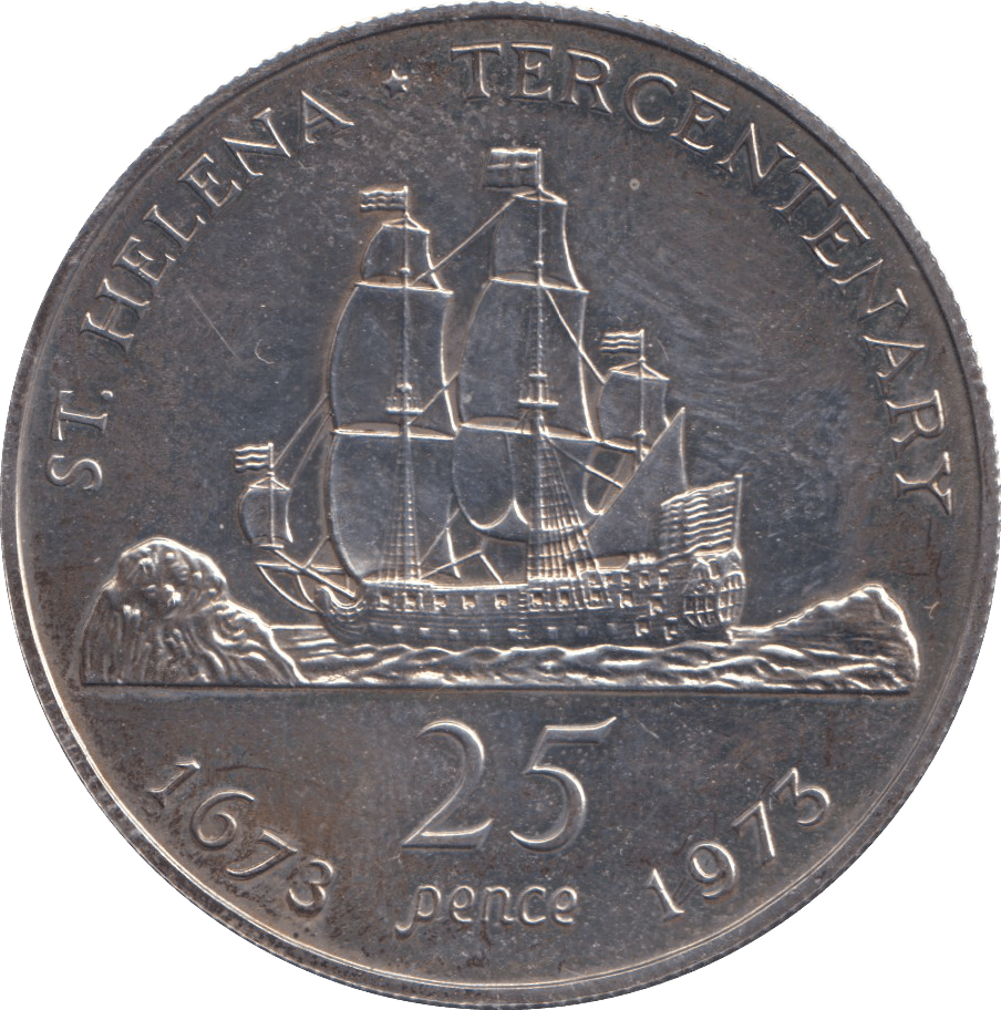 1973 BU 25 PENCE ST. HELENA - WORLD COINS - Cambridgeshire Coins