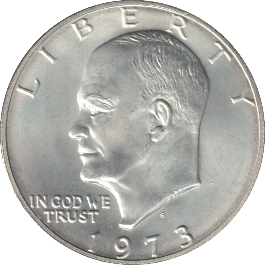 1973 EISENHOWER DOLLAR USA - SILVER WORLD COINS - Cambridgeshire Coins
