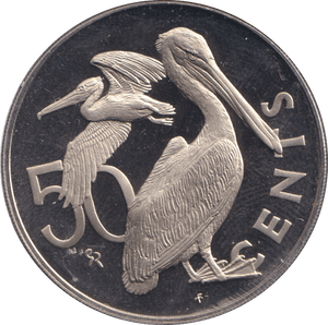 1973 FIFTY CENTS BRITISH VIRGIN ISLANDS - WORLD COINS - Cambridgeshire Coins