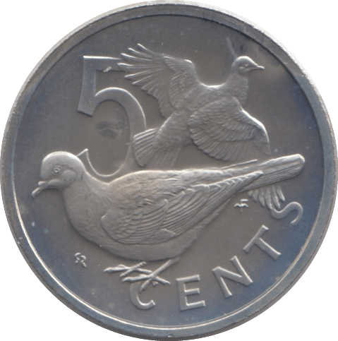 1973 FIVE CENTS BRITISH VIRGIN ISLANDS (PROOF) - SILVER WORLD COINS - Cambridgeshire Coins