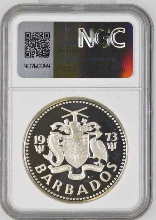 1973 FM BARBADOS NEPTUNE TEN DOLLARS ( NGC ) PF 68 ULTRA CAMEO - NGC SILVER COINS - Cambridgeshire Coins