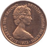 1973 ONE CENT BRITISH VIRGIN ISLANDS (PROOF) - SILVER WORLD COINS - Cambridgeshire Coins