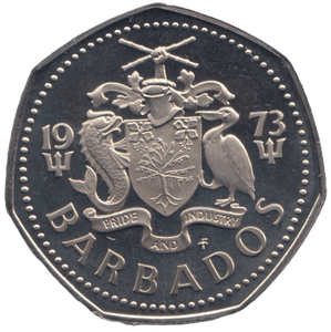 1973 ONE DOLLAR BARBADOS - WORLD COINS - Cambridgeshire Coins