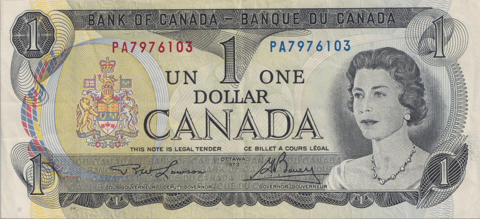 1973 ONE DOLLAR CANADA BANKNOTE REF-1778 - WORLD BANKNOTES - Cambridgeshire Coins