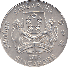 1973 SILVER 10 DOLLAR SINGAPORE - SILVER WORLD COINS - Cambridgeshire Coins