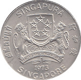 1973 SILVER 10 DOLLAR SINGAPORE - SILVER WORLD COINS - Cambridgeshire Coins