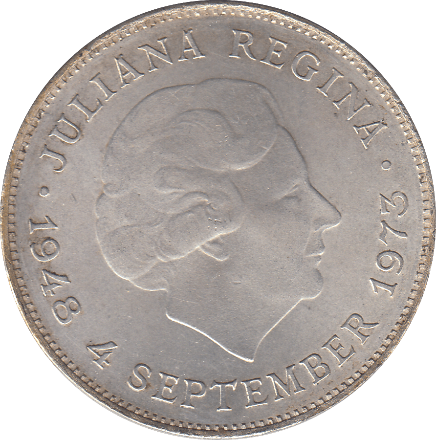 1973 SILVER 10 GLUDEN NETHERLANDS - SILVER WORLD COINS - Cambridgeshire Coins