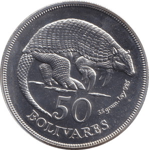 1973 SILVER 50 BOLIVARES VENEZUELA - SILVER WORLD COINS - Cambridgeshire Coins