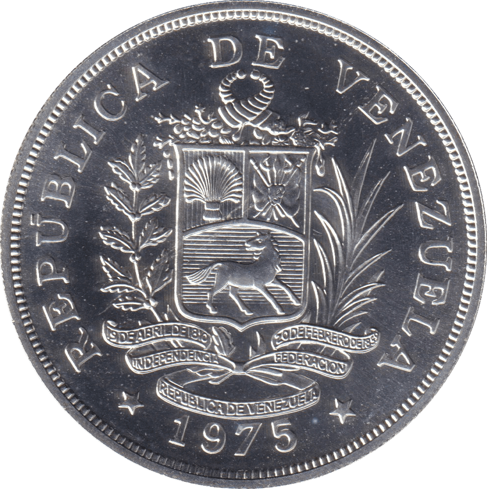 1973 SILVER 50 BOLIVARES VENEZUELA - SILVER WORLD COINS - Cambridgeshire Coins