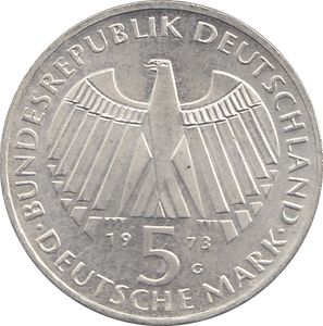 1973 SILVER GERMANY 5 MARKS - WORLD COINS - Cambridgeshire Coins