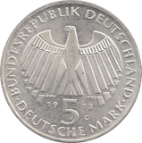 1973 SILVER GERMANY 5 MARKS - WORLD COINS - Cambridgeshire Coins