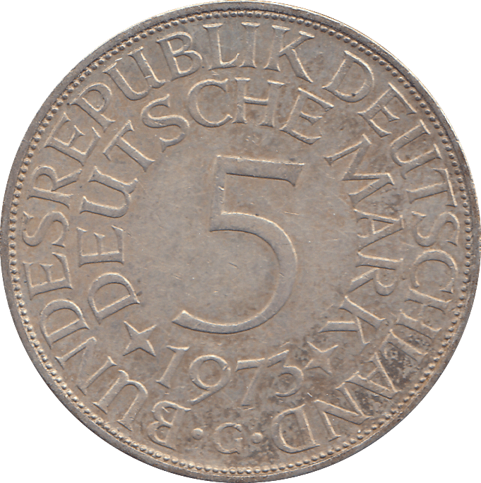 1973 SILVER GERMANY 5 MARKS - WORLD COINS - Cambridgeshire Coins
