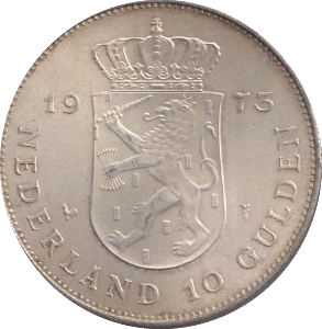 1973 SILVER NETHERLANDS 10 GULDEN - SILVER WORLD COINS - Cambridgeshire Coins