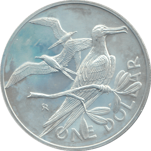 1973 SILVER PROOF 1 DOLLAR BRITISH VIRGIN ISLANDS - SILVER WORLD COINS - Cambridgeshire Coins