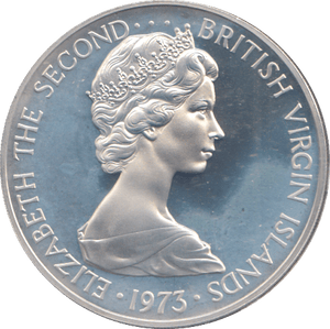 1973 SILVER PROOF 1 DOLLAR BRITISH VIRGIN ISLANDS - SILVER WORLD COINS - Cambridgeshire Coins