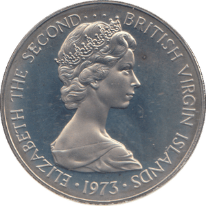 1973 SILVER PROOF 50 CENTS BRITISH VIRGIN ISLANDS - SILVER WORLD COINS - Cambridgeshire Coins