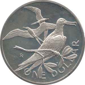1973 SILVER PROOF DOLLAR BRITISH VIRGIN ISLANDS - SILVER WORLD COINS - Cambridgeshire Coins