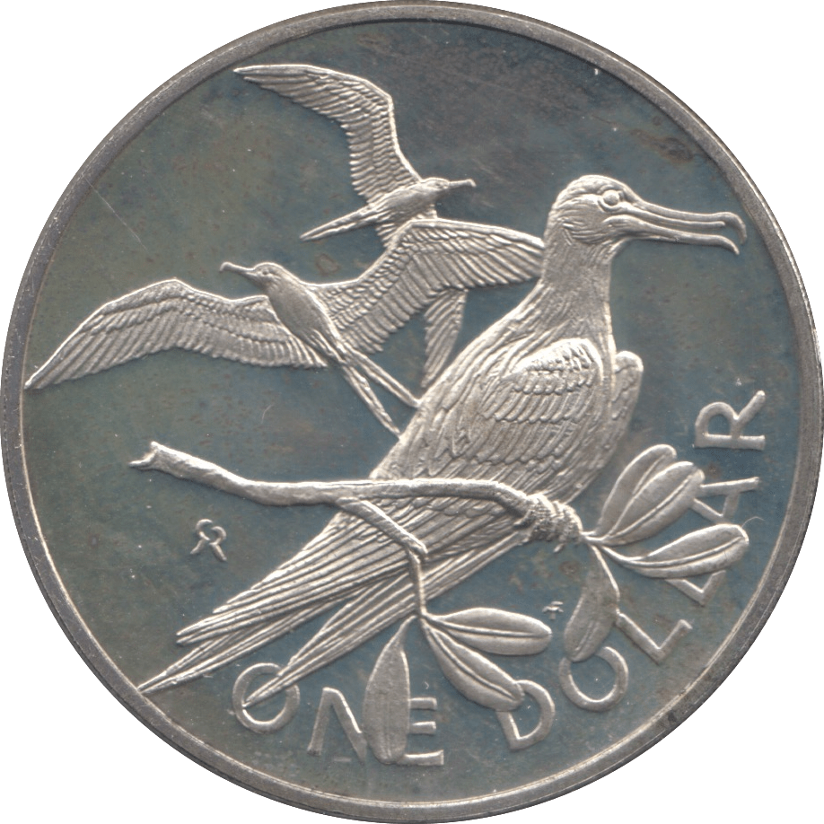 1973 SILVER PROOF DOLLAR BRITISH VIRGIN ISLANDS - SILVER WORLD COINS - Cambridgeshire Coins