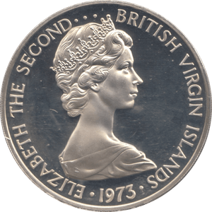 1973 SILVER PROOF DOLLAR BRITISH VIRGIN ISLANDS - SILVER WORLD COINS - Cambridgeshire Coins