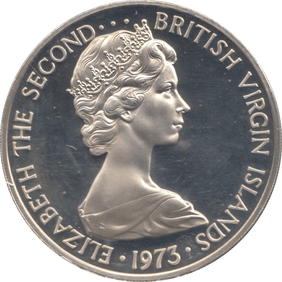 1973 SILVER PROOF DOLLAR BRITISH VIRGIN ISLANDS - SILVER WORLD COINS - Cambridgeshire Coins