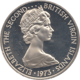 1973 SILVER PROOF DOLLAR BRITISH VIRGIN ISLANDS - SILVER WORLD COINS - Cambridgeshire Coins