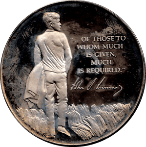 1973 SILVER PROOF JOHN F KENNEDY COMMEMORATIVE MEDALLION - SILVER WORLD COINS - Cambridgeshire Coins