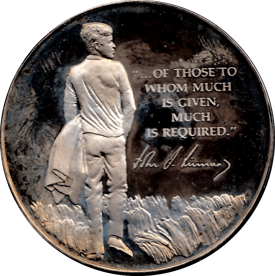 1973 SILVER PROOF JOHN F KENNEDY COMMEMORATIVE MEDALLION - SILVER WORLD COINS - Cambridgeshire Coins