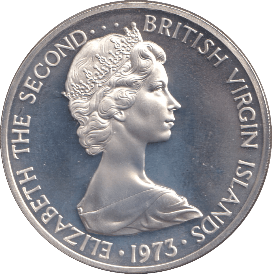 1973 SILVER PROOF ONE DOLLAR BRITISH VIRGIN ISLANDS - SILVER WORLD COINS - Cambridgeshire Coins