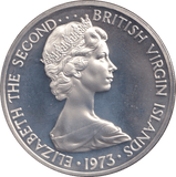 1973 SILVER PROOF ONE DOLLAR BRITISH VIRGIN ISLANDS - SILVER WORLD COINS - Cambridgeshire Coins