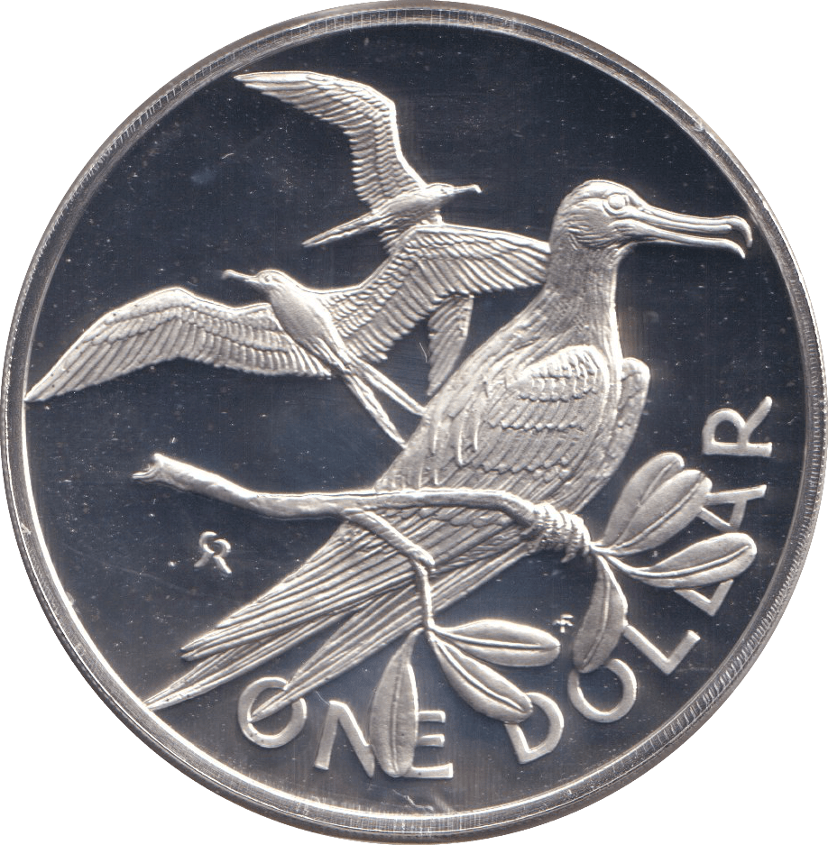 1973 SILVER PROOF ONE DOLLAR BRITISH VIRGIN ISLANDS - SILVER WORLD COINS - Cambridgeshire Coins