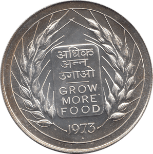 1973 SILVER TWENTY RUPEES INDIA - SILVER WORLD COINS - Cambridgeshire Coins