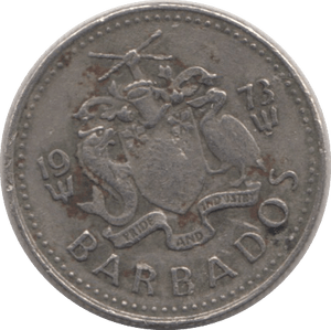 1973 TEN CENTS BARBADOS - WORLD COINS - Cambridgeshire Coins