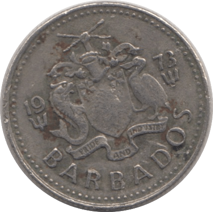 1973 TEN CENTS BARBADOS - WORLD COINS - Cambridgeshire Coins