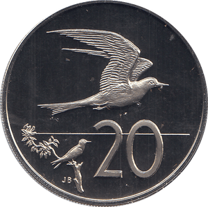 1973 TWENTY CENTS COOK ISLANDS ( PROOF ) - WORLD COINS - Cambridgeshire Coins