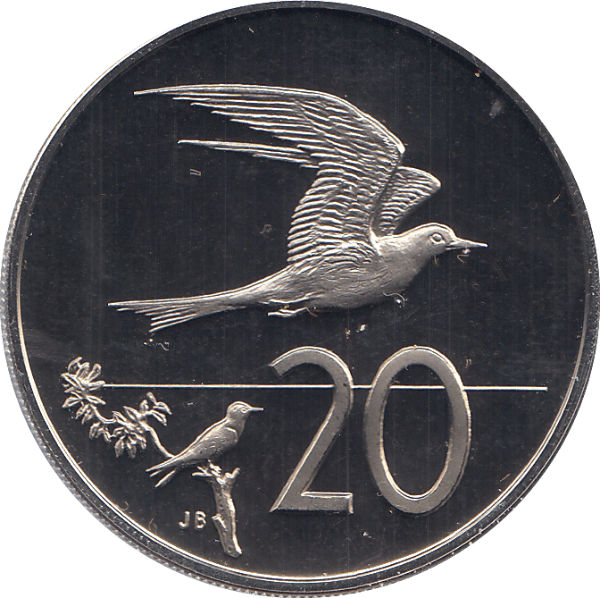 1973 TWENTY CENTS COOK ISLANDS ( PROOF ) - WORLD COINS - Cambridgeshire Coins