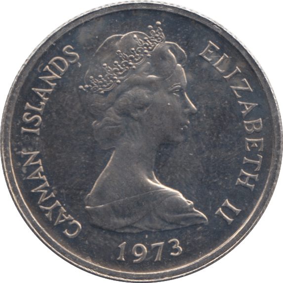 1973 TWENTY FIVE CENTS CAYMAN ISLANDS - SILVER WORLD COINS - Cambridgeshire Coins