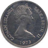 1973 TWENTY FIVE CENTS CAYMAN ISLANDS - SILVER WORLD COINS - Cambridgeshire Coins